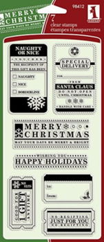 SALE NIEUW clear stempel set Christmas Tags & Wishes van Inkadinkado - 1