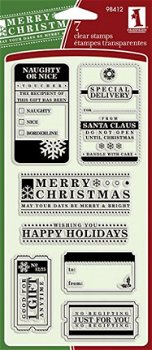 SALE NIEUW clear stempel set Christmas Tags & Wishes van Inkadinkado. - 1