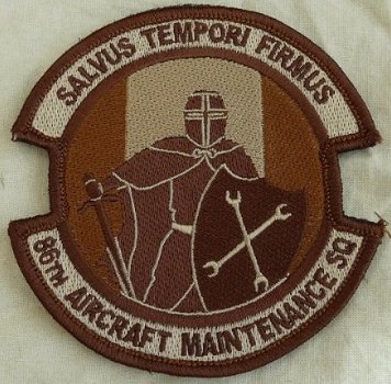 Embleem / Patch, 86th AIRCRAFT MAINTENANCE SQ - SALVUS TEMPORI FIRMUS, USAF, desert uitvoering.(1) - 1