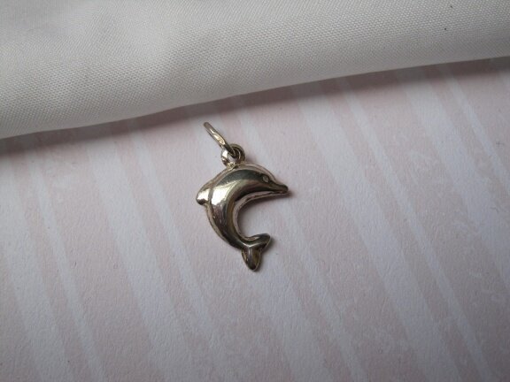 Zilveren kettinghanger bedel dolfijn 1.4x1.9 cm - Afbeelding 2