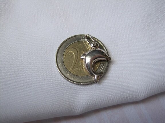 Zilveren kettinghanger bedel dolfijn 1.4x1.9 cm - Afbeelding 4