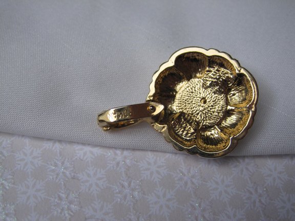 Kettinghanger Roman goudkleurig met parelkraal cabochon en kristal rijnsteentjes 3.5x2.5 cm - Afbeelding 4