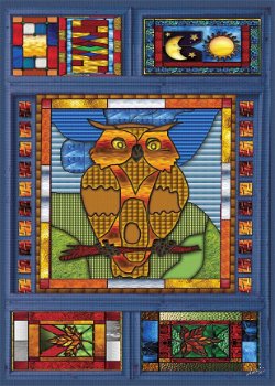 JaCaRou Puzzles - Stained Glass Owl - 1000 Stukjes - 1