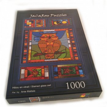 JaCaRou Puzzles - Stained Glass Owl - 1000 Stukjes - 5