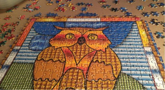 JaCaRou Puzzles - Stained Glass Owl - 1000 Stukjes - 6