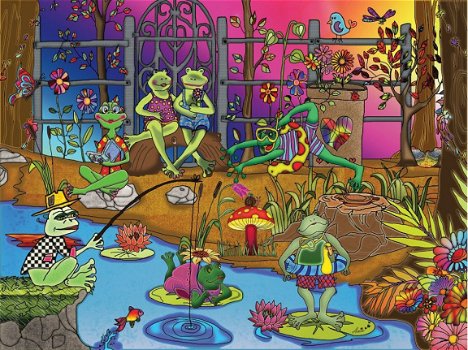 JaCaRou Puzzles - Frogs Day Off - 1000 Stukjes - 1