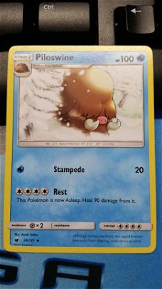 Piloswine  20/111 Uncommon Sun & Moon Crimson Invasion