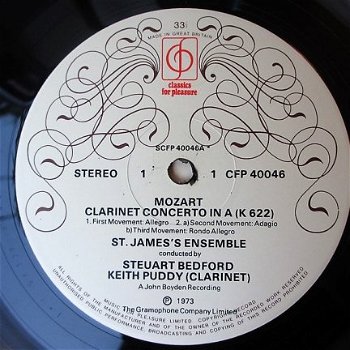 LP - Mozart Clarinet Concerto - Haydn Trumpet Concerto - Keith Puddy, Elgar Howarth - 1