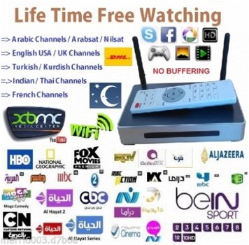 Arabic LIFETIME FREE TV CHANNELS IPTV HD Internet TV Box - 1