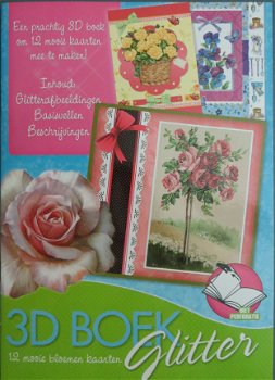 3D BOEK --- BLOEMEN --- GLITTER --- A4SLBOEK 39 - 1