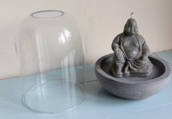 Boeddha kaars met bijbehorende stolp - Afbeelding 2