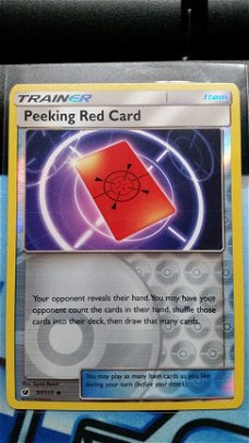Peeking Red Card  97/111  Uncommon (reverse) Sun & Moon Crimson Invasion