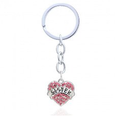 Sleutelhanger / tashanger "Sister" (roze)