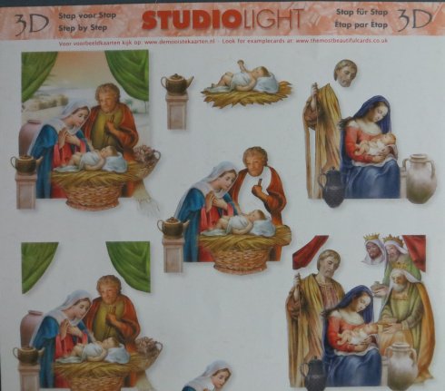 3D Knipvel (A4) --- KERST --- Studio Light STSL709 --- KINDEKE JEZUS - Afbeelding 2