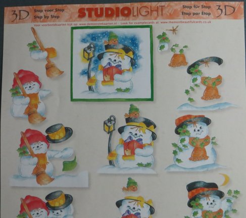 3D Knipvel (A4) --- KERST --- Studio Light STSL504 --- SNEEUWPOP / SNEEUWPOPPEN - Afbeelding 2
