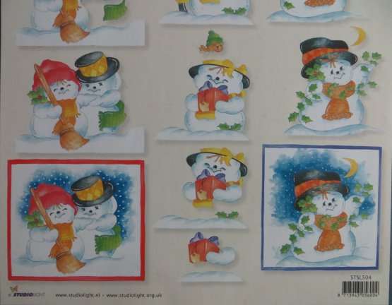 3D Knipvel (A4) --- KERST --- Studio Light STSL504 --- SNEEUWPOP / SNEEUWPOPPEN - Afbeelding 3