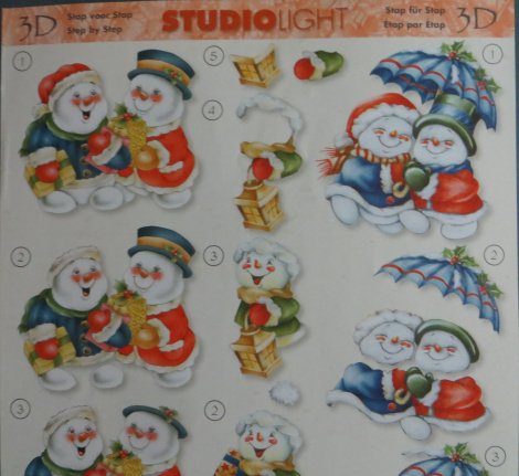3D Knipvel (A4) --- KERST --- Studio Light STSL314 --- SNEEUWPOP / SNEEUWPOPPEN - Afbeelding 2