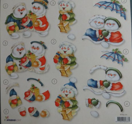 3D Knipvel (A4) --- KERST --- Studio Light STSL314 --- SNEEUWPOP / SNEEUWPOPPEN - Afbeelding 3