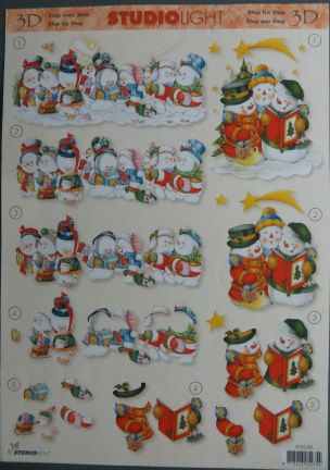 3D Knipvel (A4) --- KERST --- Studio Light STSL285 --- SNEEUWPOP / SNEEUWPOPPEN - nr. 1
