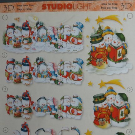 3D Knipvel (A4) --- KERST --- Studio Light STSL285 --- SNEEUWPOP / SNEEUWPOPPEN - Afbeelding 2