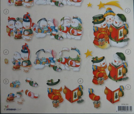 3D Knipvel (A4) --- KERST --- Studio Light STSL285 --- SNEEUWPOP / SNEEUWPOPPEN - Afbeelding 3