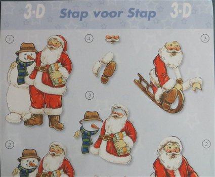 3D Knipvel (A4) --- KERST --- Stap voor Stap 6 --- KERSTMAN / KERSTMANNEN - 2