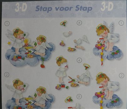 3D Knipvel (A4) --- KERST --- Stap voor Stap 3 --- KERST ENGELTJES - 2