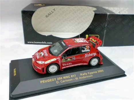 1:43 Ixo Peugeot 206 WRC rally Cyprus 2005 TOTAL RAM195 WRC D.CARLSSON Olsbergs #17 - 1