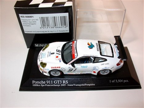 1:43 Minichamps Porsche 911 GT3 RS #91 2005 400056991 1000km Spa-Francorchamps - 1