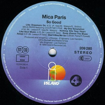 LP - Mica Paris - So Good - 1