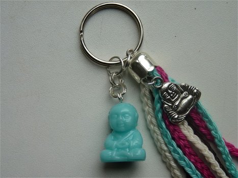 Sleutelhanger Yoga met boeddha (lichtblauw) - 1