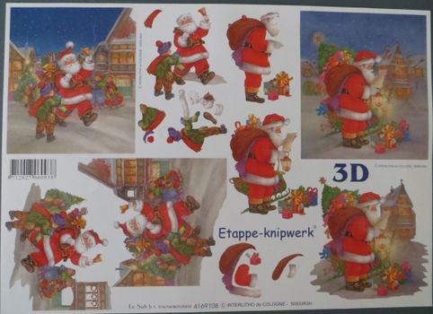 3D knipvel (A4) --- KERST --- Le Suh 4169108 --- KERSTMAN / KERSTMANNEN - 1