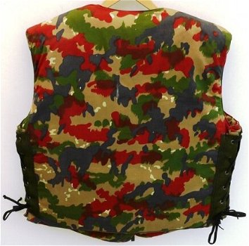 Scherfwerend Vest / Lichaamspantser (Vest & Hoes), Zwitserland, Alpenflage Camouflage, jaren'80. - 6