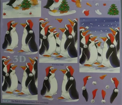 3D knipvel (A4) --- KERST --- Le Suh 777.477 --- PINGUIN / PINGUINS - 2