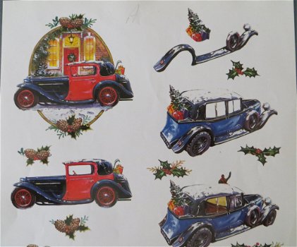 3D knipvel (A4) --- KERST --- Doe Maar 11055-102 --- OLDTIMERS in de SNEEUW - 2