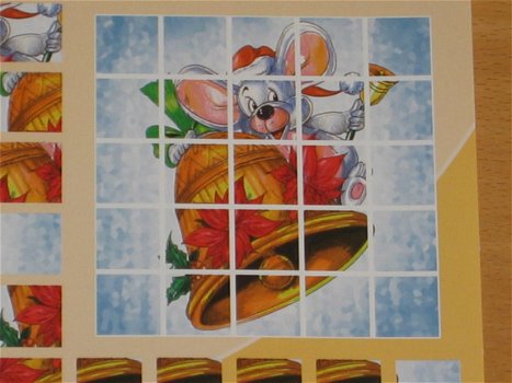 BLOXXX knipvel (A4) --- KERST --- card deco BLX 10016 --- MUIS op de KERSTKLOK - 3