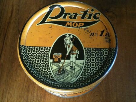Prachtig antiek blik van Pra-tic mop, jaren '20-30... - 1