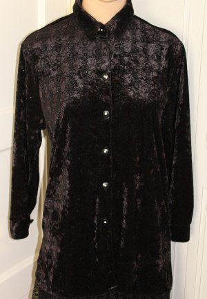 Feestelijke blouse zwart velvet met glittering - maat 38 - nr. 1