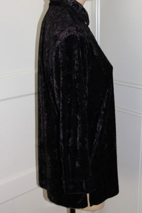 Feestelijke blouse zwart velvet met glittering - maat 38 - Afbeelding 2