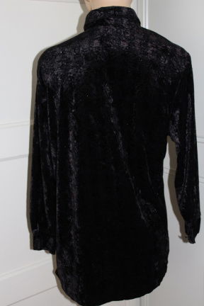 Feestelijke blouse zwart velvet met glittering - maat 38 - Afbeelding 3
