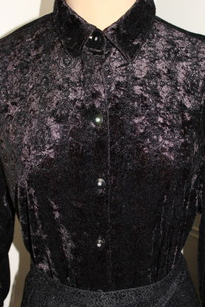 Feestelijke blouse zwart velvet met glittering - maat 38 - Afbeelding 4