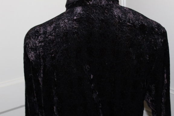 Feestelijke blouse zwart velvet met glittering - maat 38 - Afbeelding 6