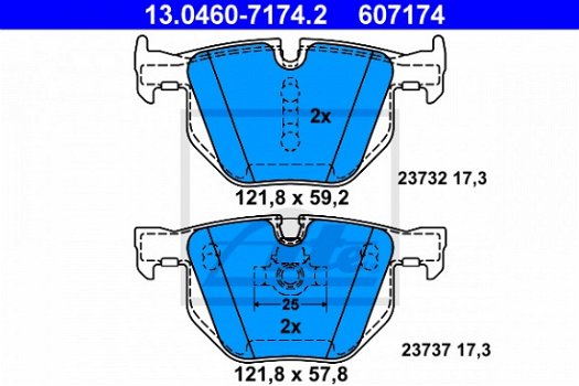 Remblokken Set Achteras BMW 5 E60 E61 6 E63 E64 - 3