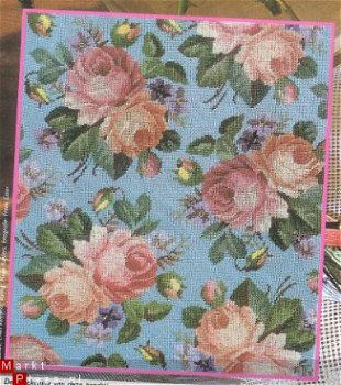 borduurpatroon 1020 rozen in petit point. - 1