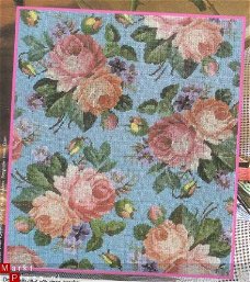 borduurpatroon 1020 rozen in petit point.