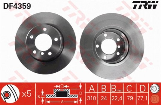 Remschijf Vooras BMW 5 E60 E61 2003-2010 - 4