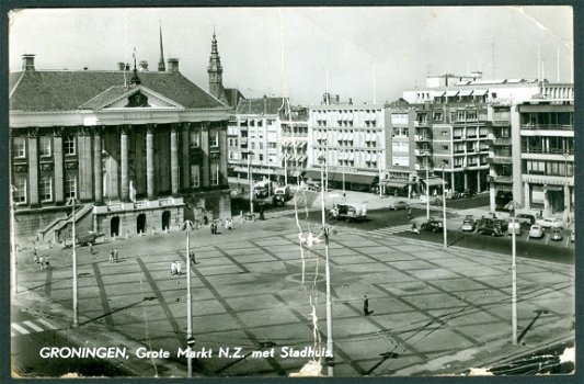 GRONINGEN Grote Markt NZ met Stadhuis (Groningen 1966) - 1