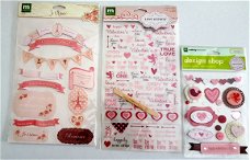 SALE NIEUW 3 delige Set 3D stickers & Rub-ons Love van Making Memories