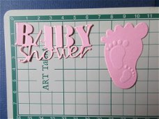24a Stans geboorte tekst baby shower / voetje licht licht roze