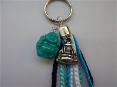 Sleutelhanger Happy Buddha (turquoise)